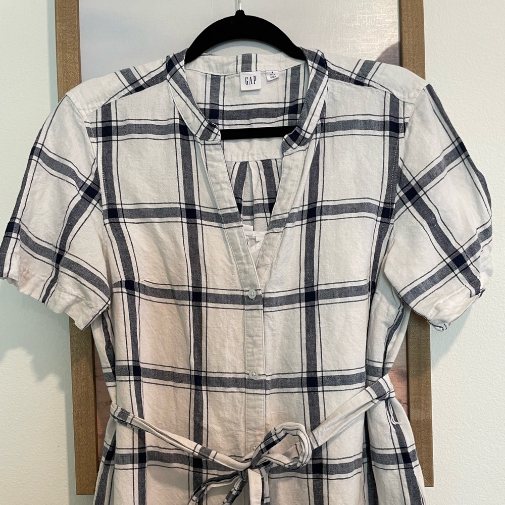Gap checkered Linen Dress